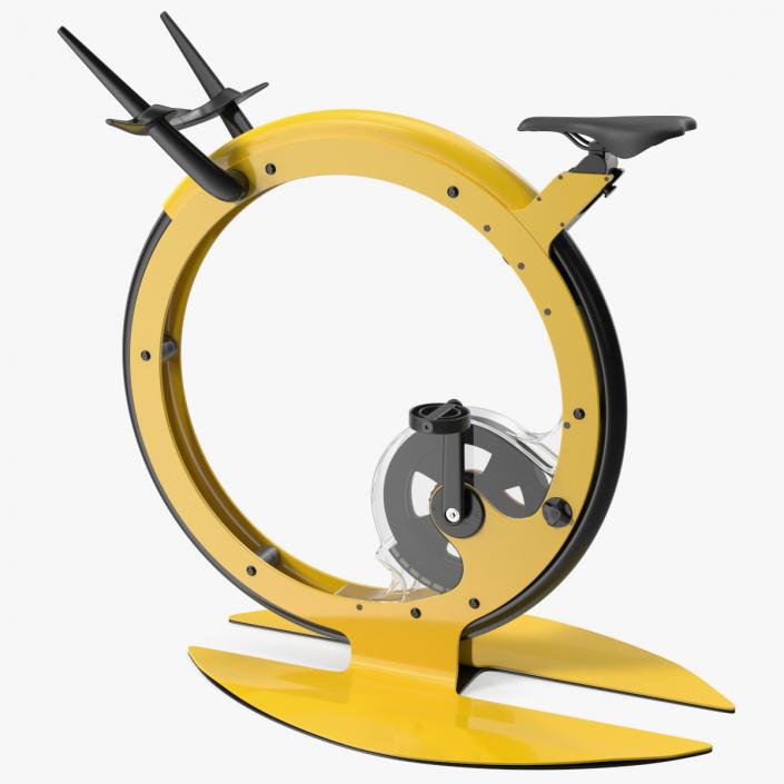 3D Futuristic Exercise Bike Yellow