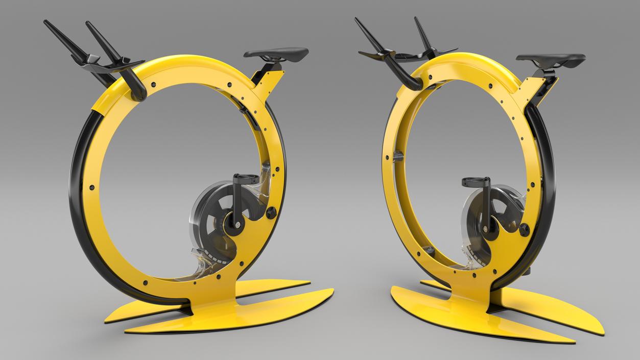 3D Futuristic Exercise Bike Yellow