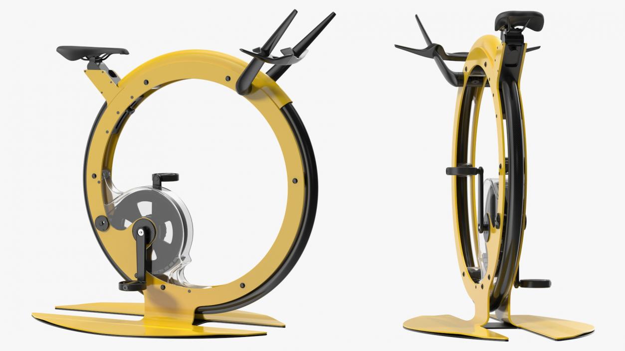 3D Futuristic Exercise Bike Yellow