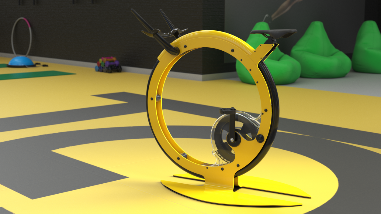 3D Futuristic Exercise Bike Yellow