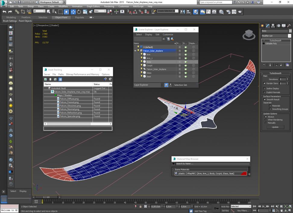 3D Falcon Solar Airplane