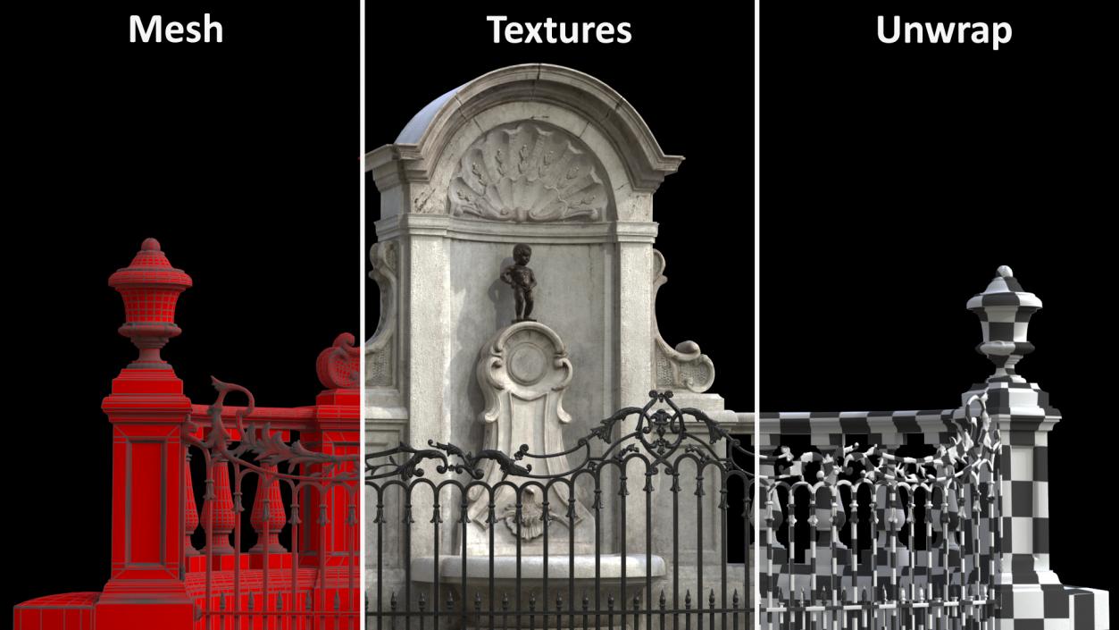 3D Manneken Pis Fountain