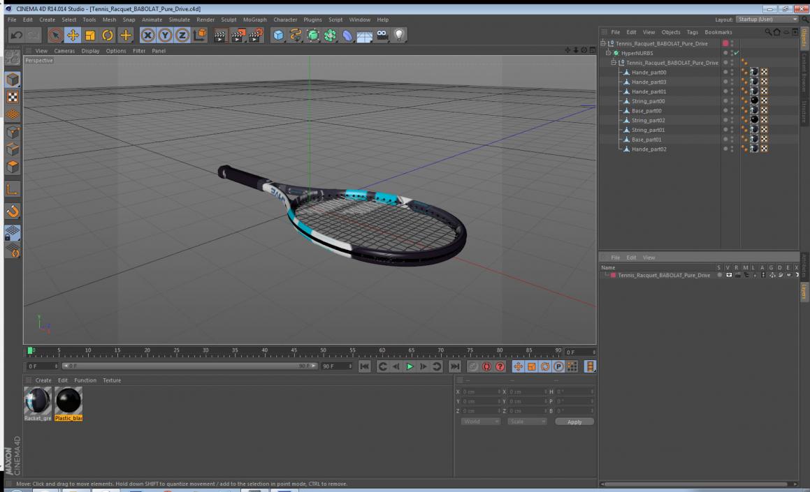 3D Tennis Racquet BABOLAT Pure Drive model