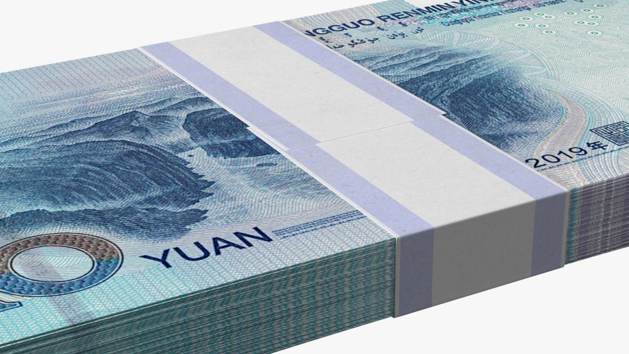 3D Pack of Chinese 10 Yuan 2019 Banknotes model