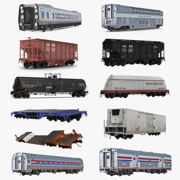 3D Railroad Wagons Collection 2 model