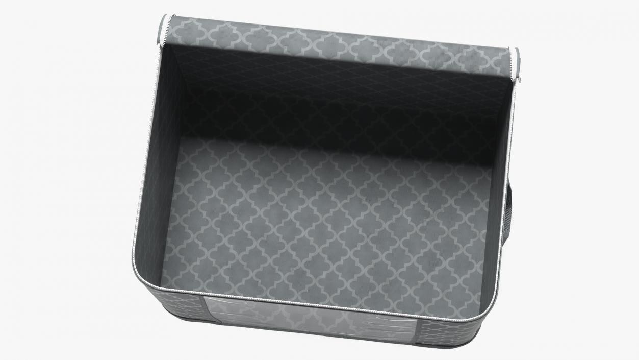 3D Windowed Storage Bin Grey Empty Open