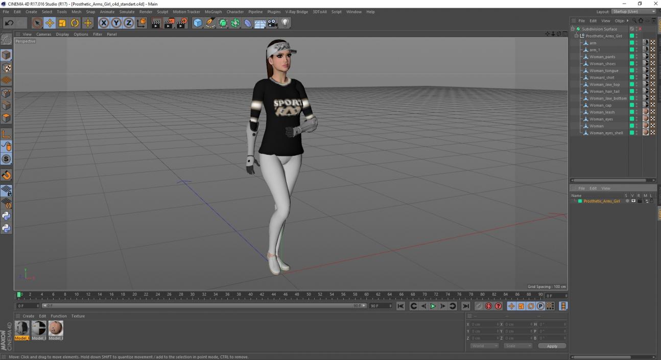 3D model Prosthetic Arms Girl