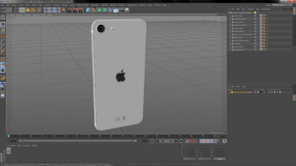 3D model iPhone SE 2022 White