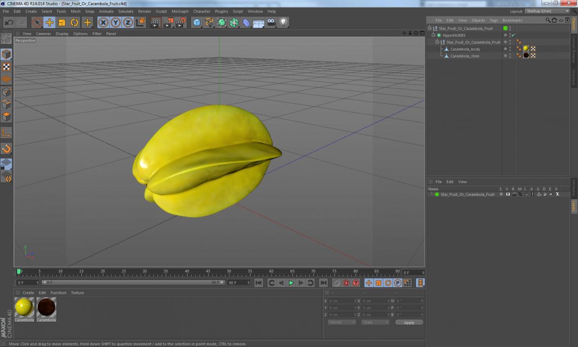 Star Fruit Or Carambola Fruit 3D model