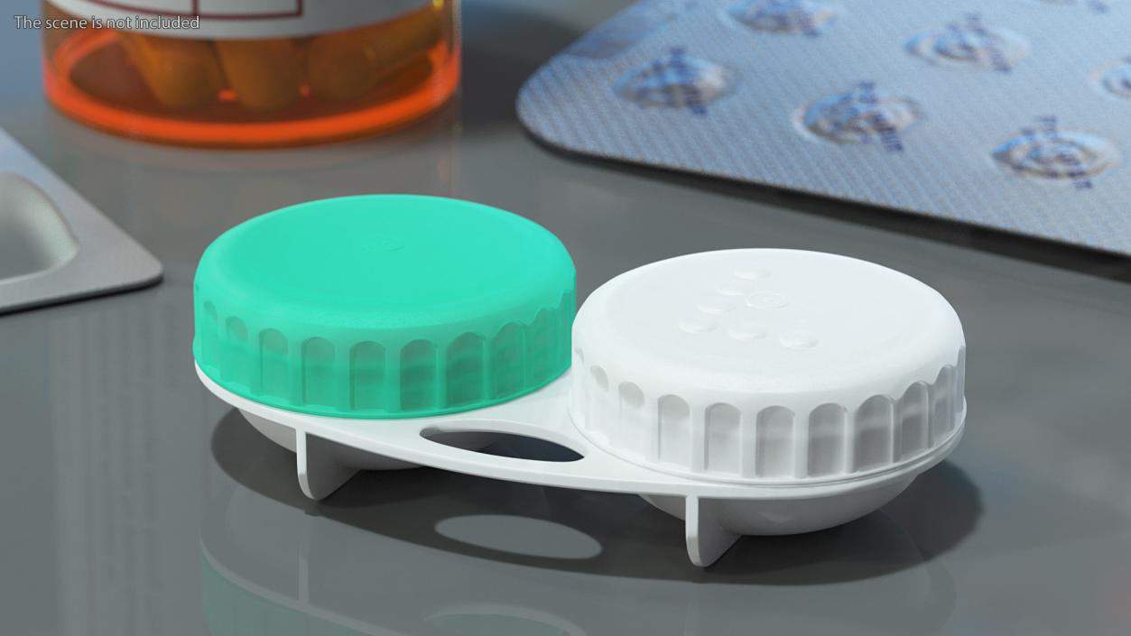 Screw Top Contact Lens Case 3D