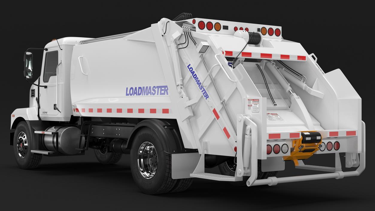 3D Mack MD6 Medium-Duty Garbage Truck Rigged