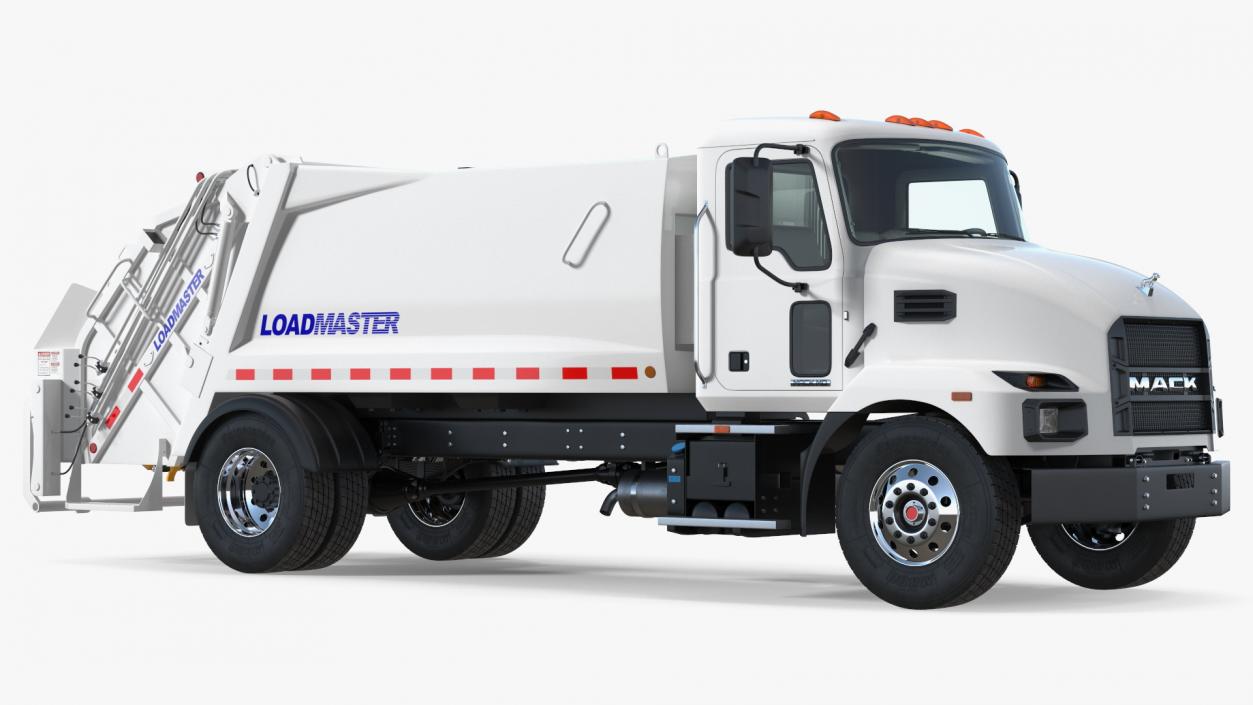 3D Mack MD6 Medium-Duty Garbage Truck Rigged