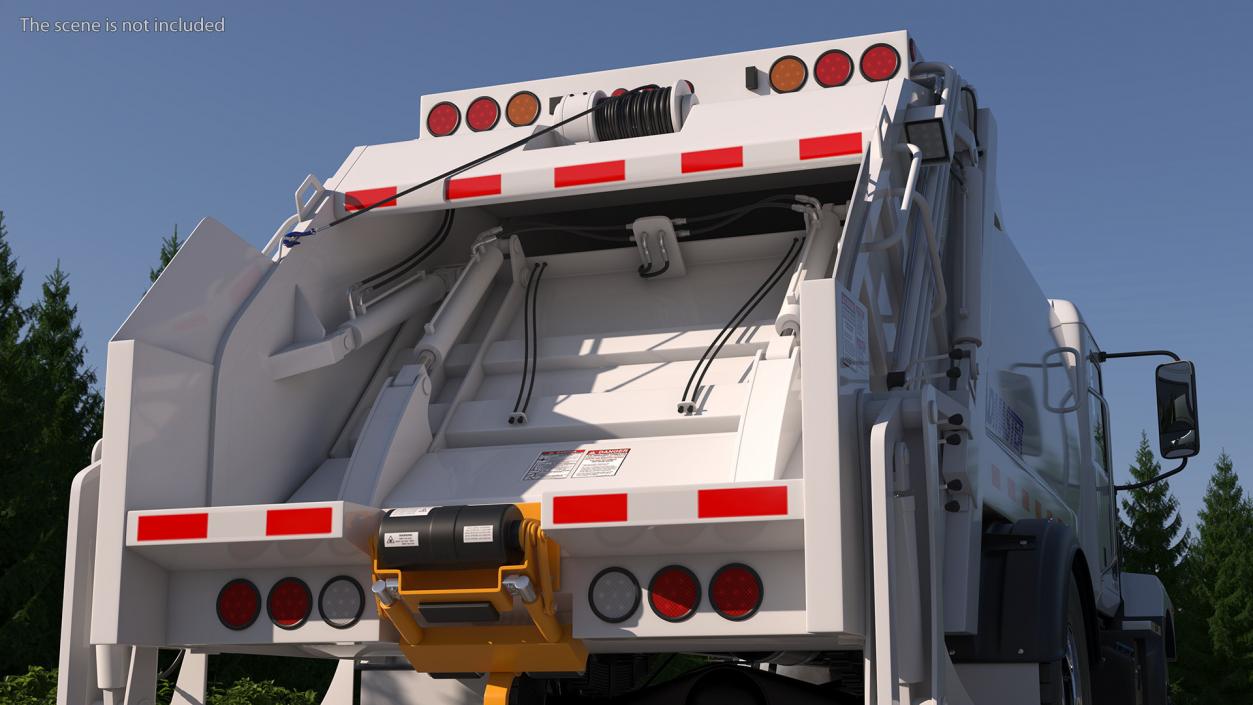 3D Mack MD6 Medium-Duty Garbage Truck Rigged