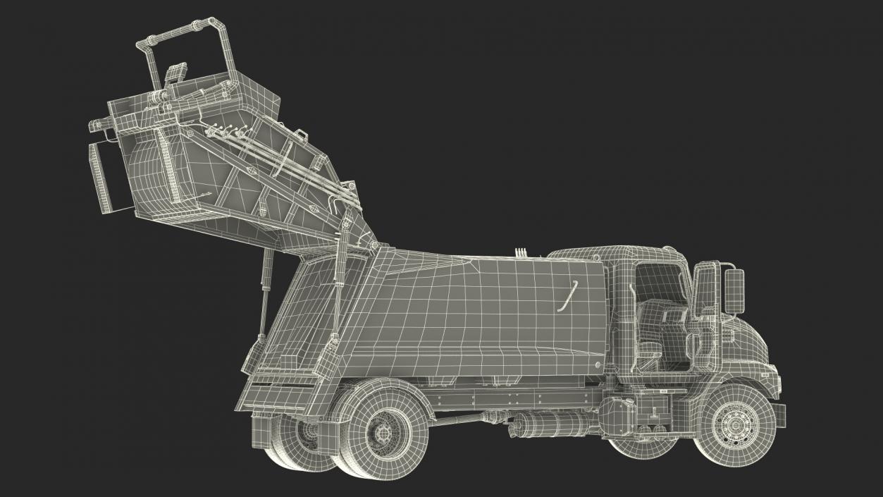 3D Mack MD6 Medium-Duty Garbage Truck Rigged