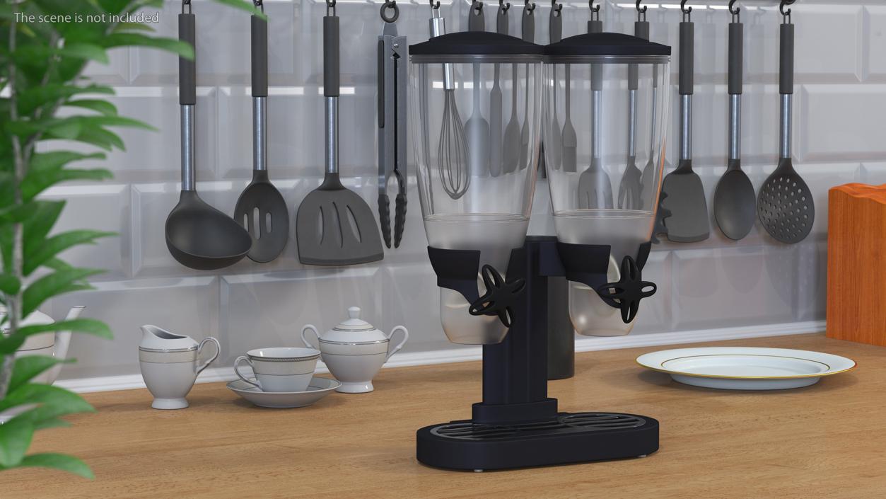 Cereal Dual Dispensers Empty Black 3D model