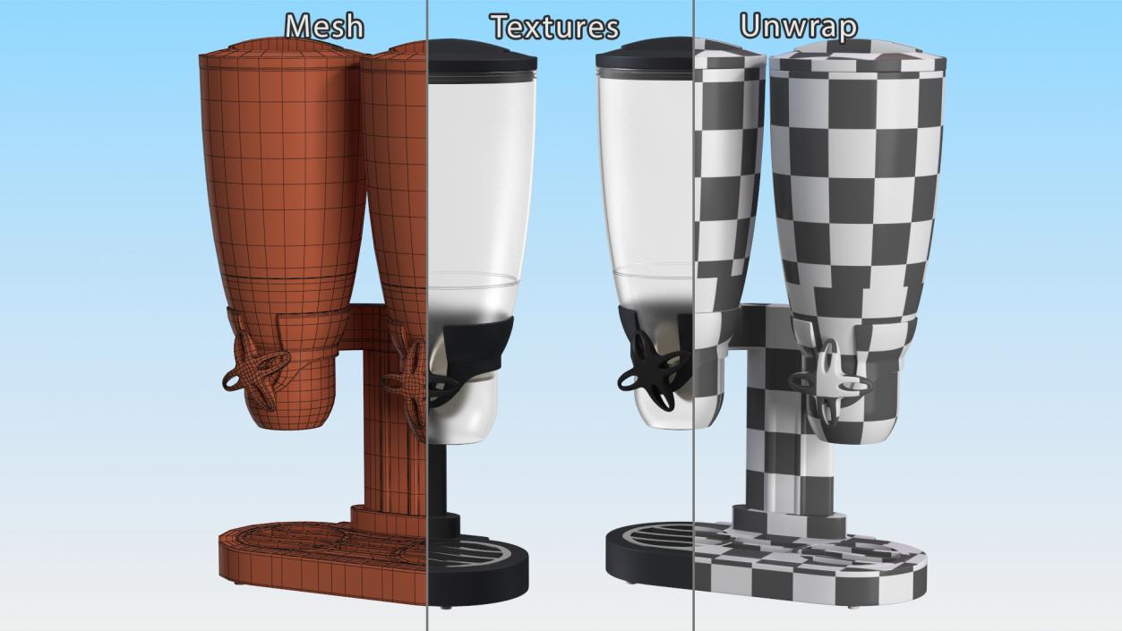 Cereal Dual Dispensers Empty Black 3D model