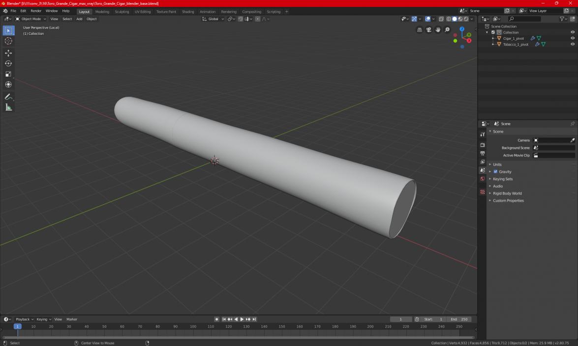 Toro Grande Cigar 2 3D model