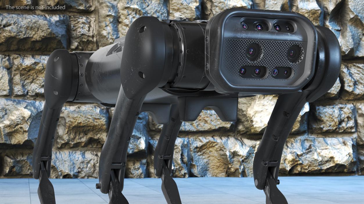 3D model Dirty Robot Dog Aliengo Rigged