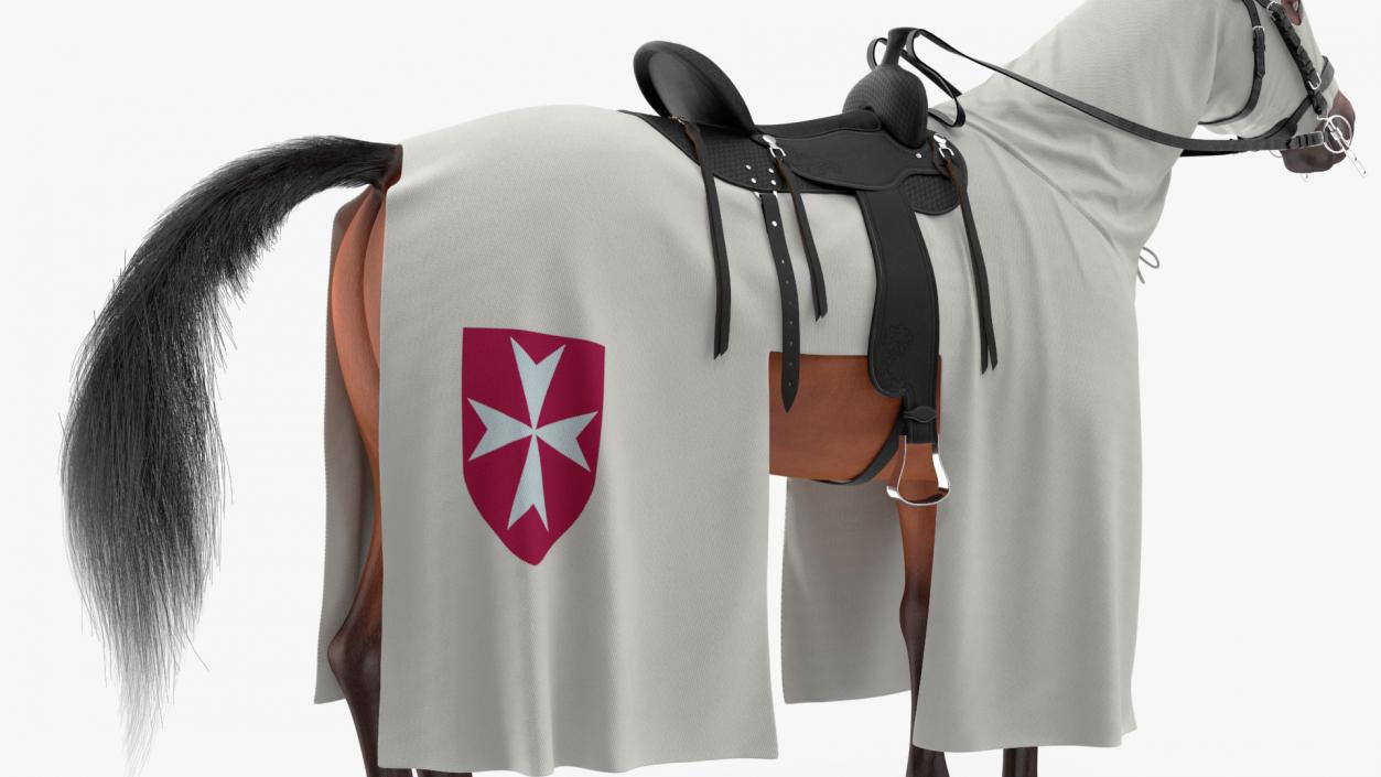 Crusader Horse Armor Fur 3D model