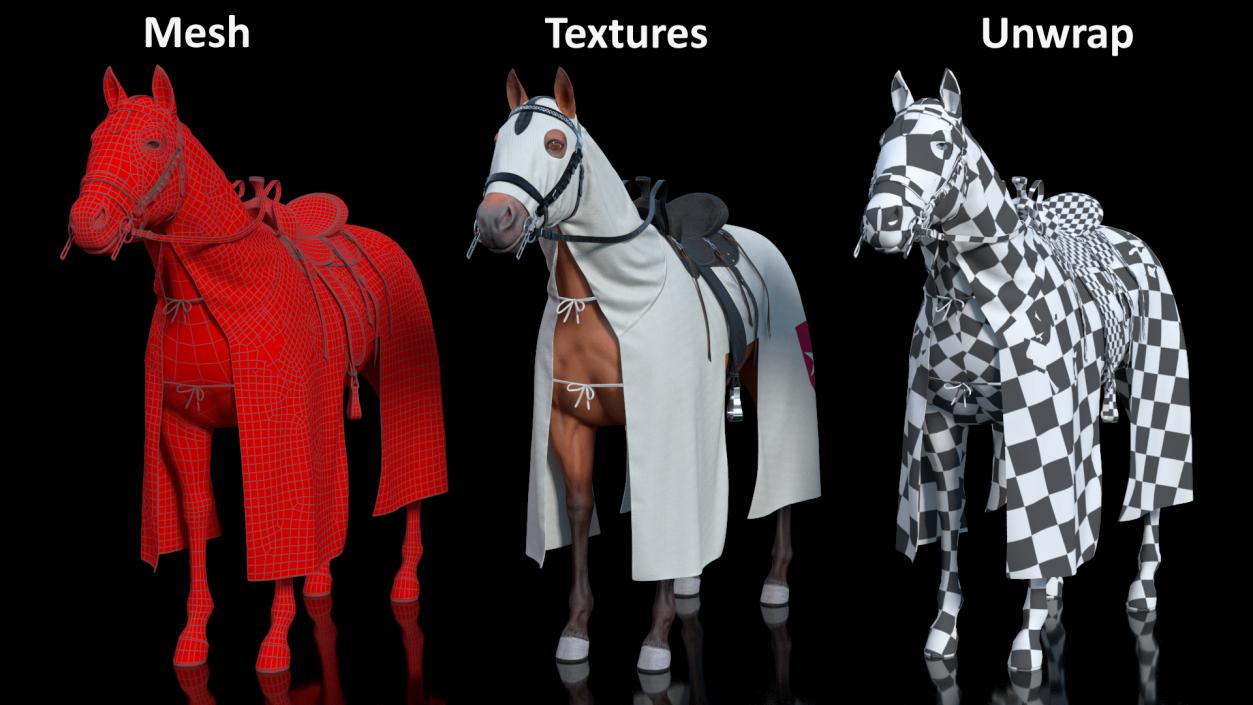 Crusader Horse Armor Fur 3D model