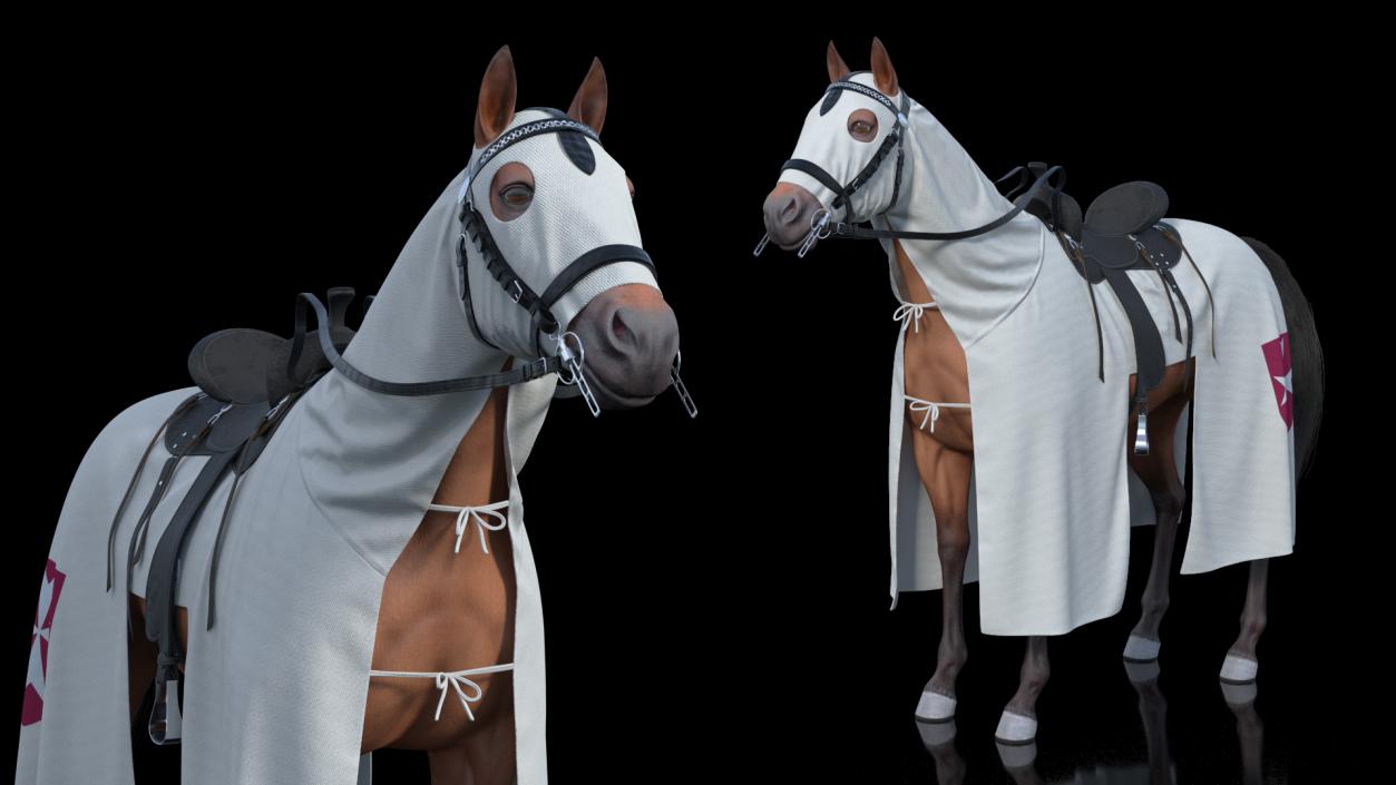 Crusader Horse Armor Fur 3D model