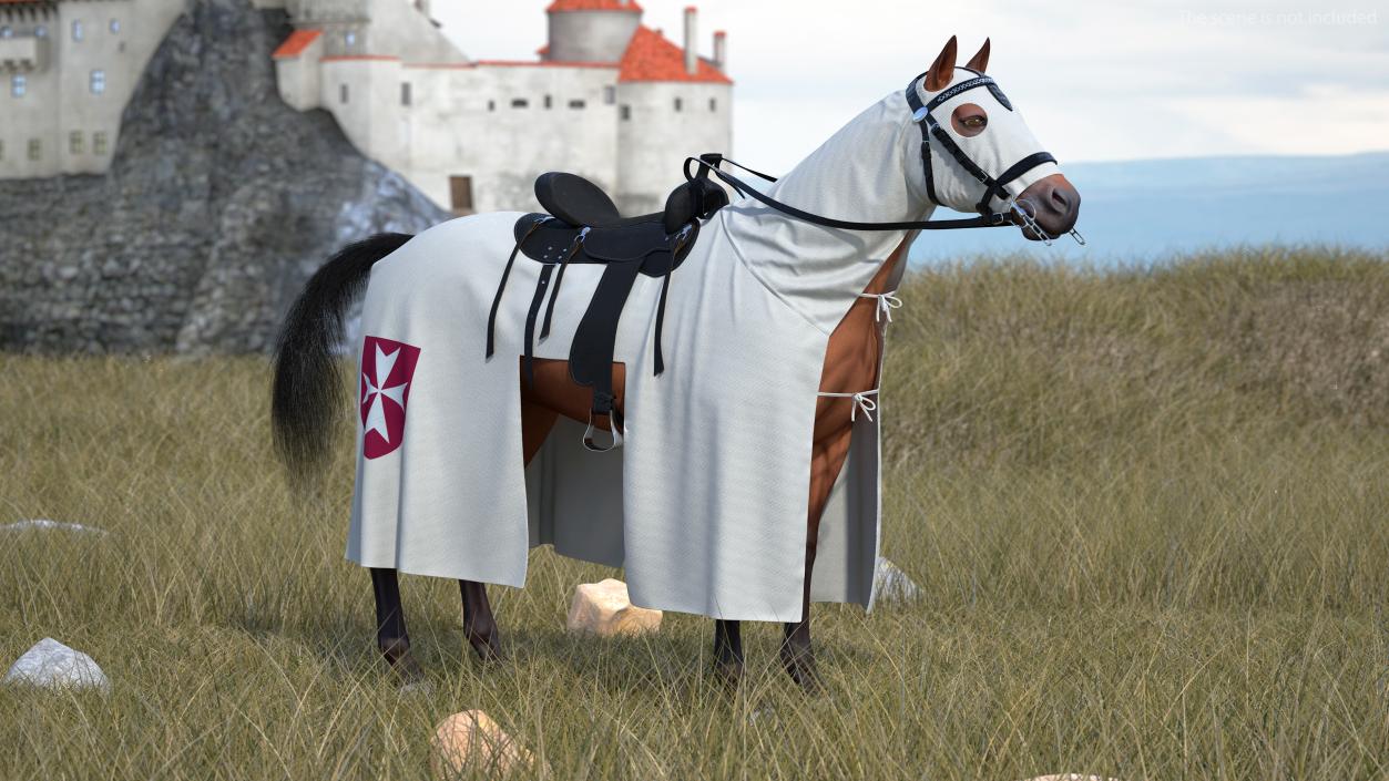 Crusader Horse Armor Fur 3D model