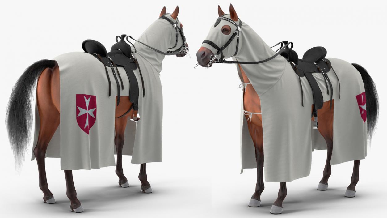 Crusader Horse Armor Fur 3D model