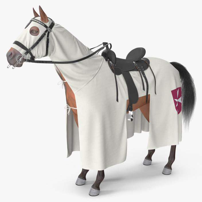 Crusader Horse Armor Fur 3D model