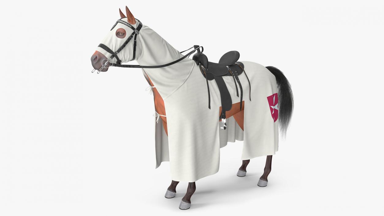 Crusader Horse Armor Fur 3D model