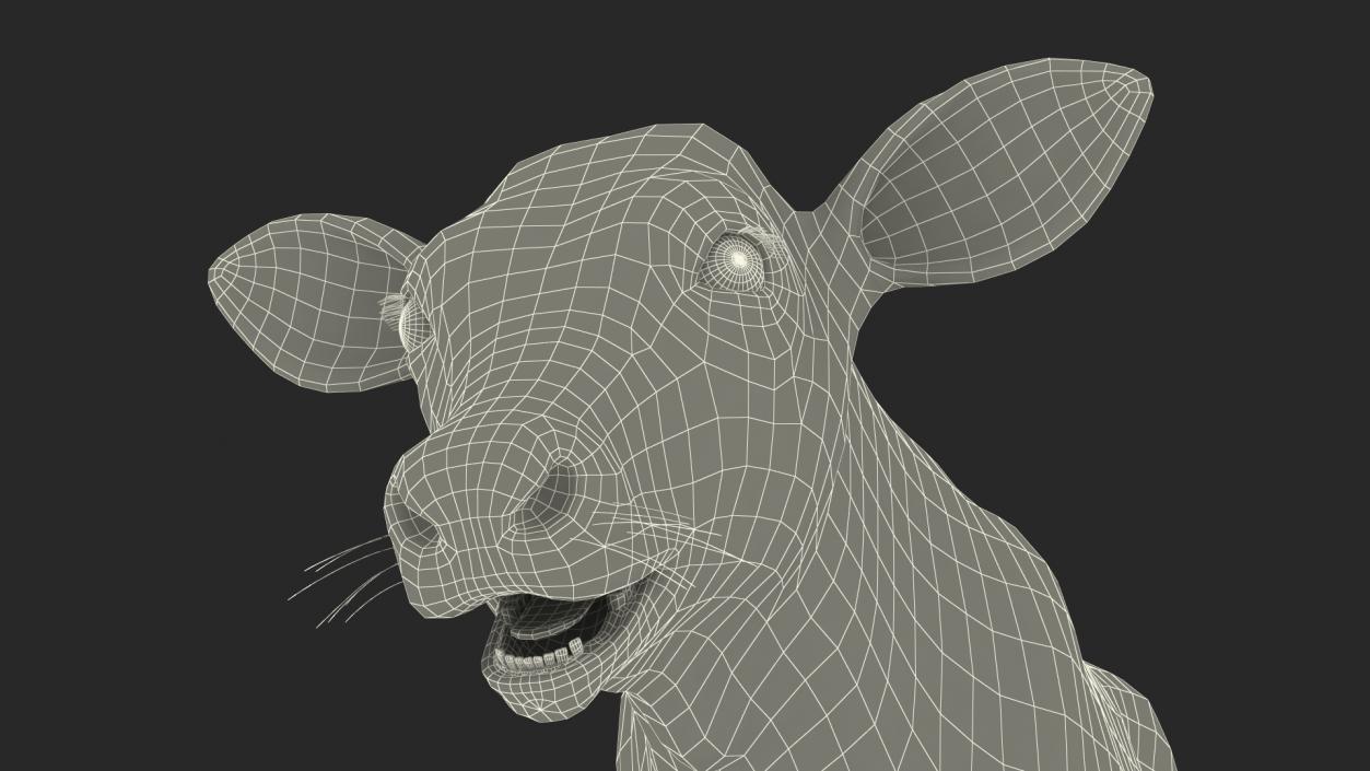 Cow Calf Rigged for Cinema 4D 3D model