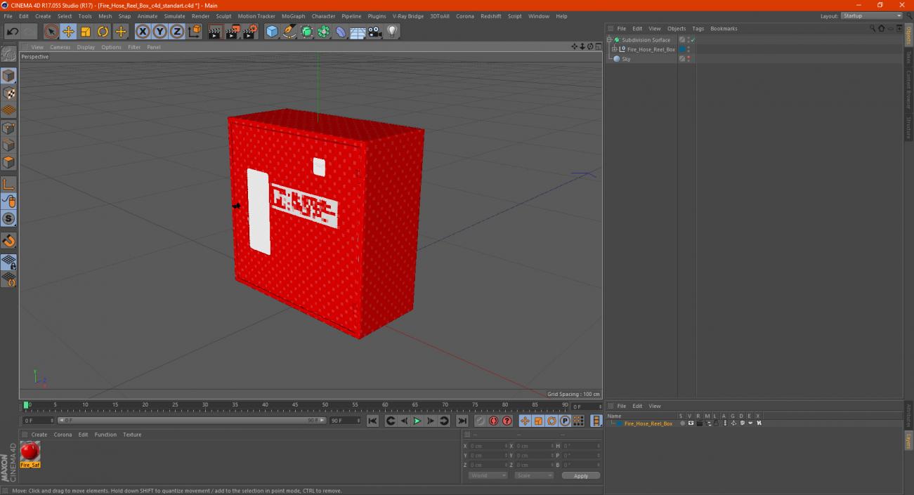 3D Fire Hose Reel Box model