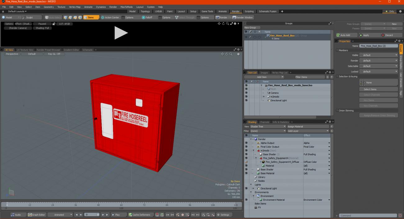 3D Fire Hose Reel Box model