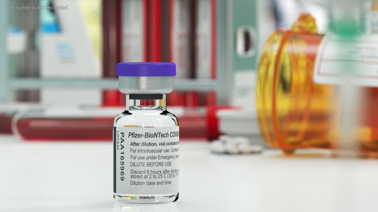 3D Syringe with Pfizer Covid19 Vaccine Collection