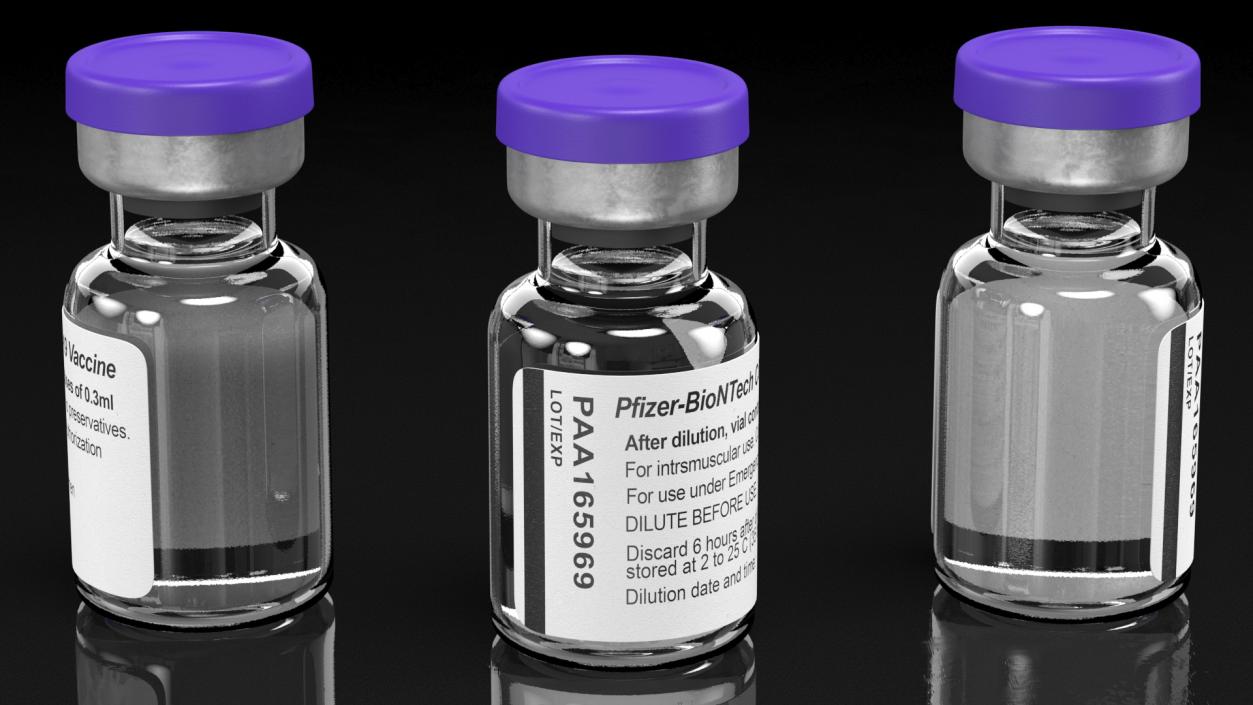 3D Syringe with Pfizer Covid19 Vaccine Collection