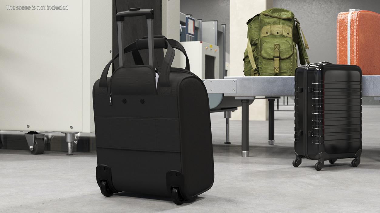 3D Black Softshell Rolling Luggage