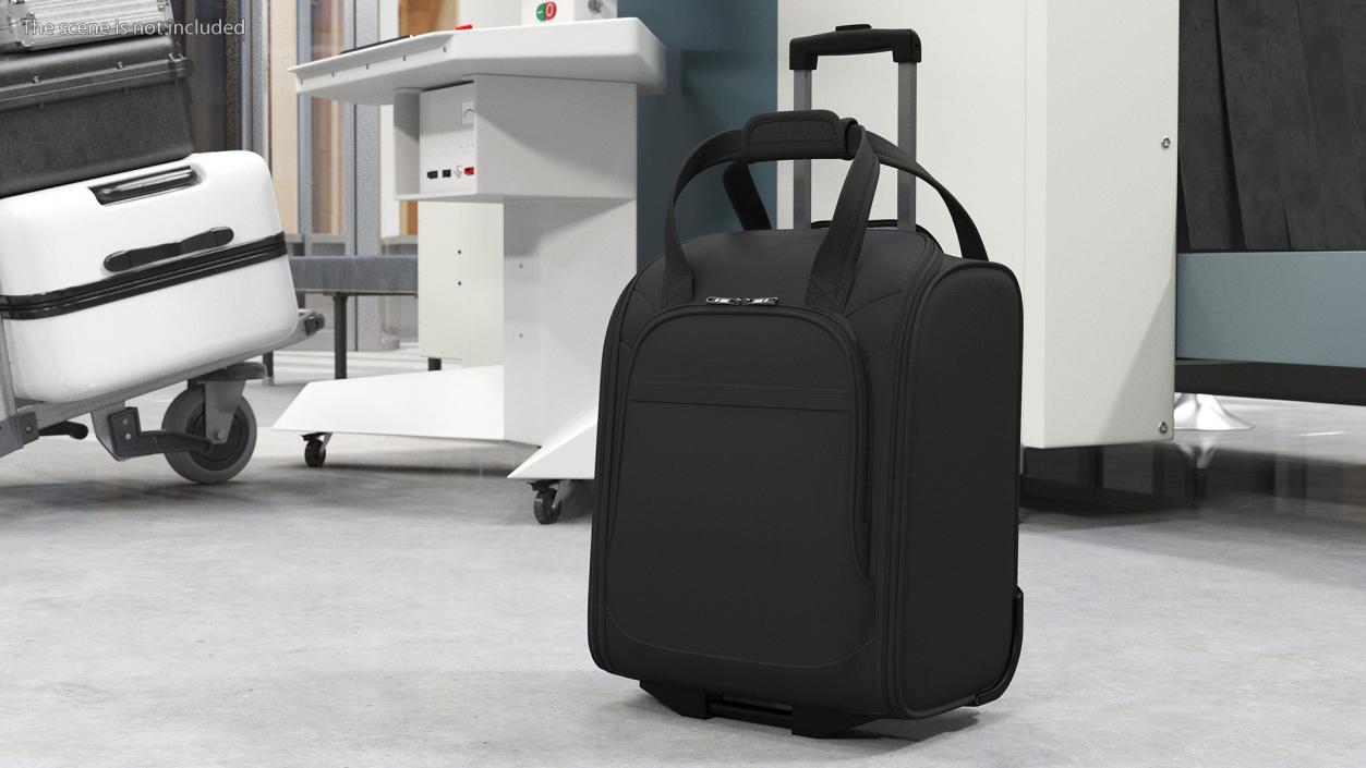 3D Black Softshell Rolling Luggage