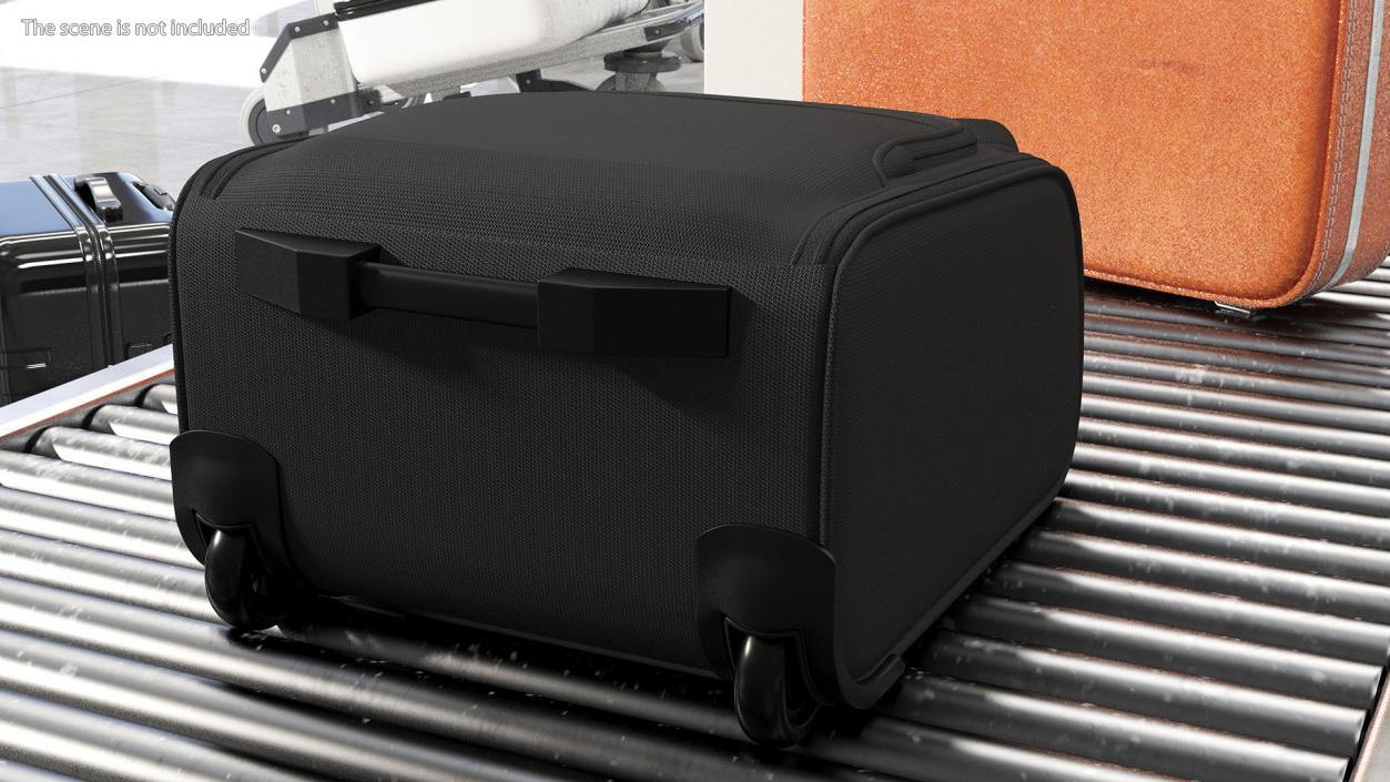 3D Black Softshell Rolling Luggage