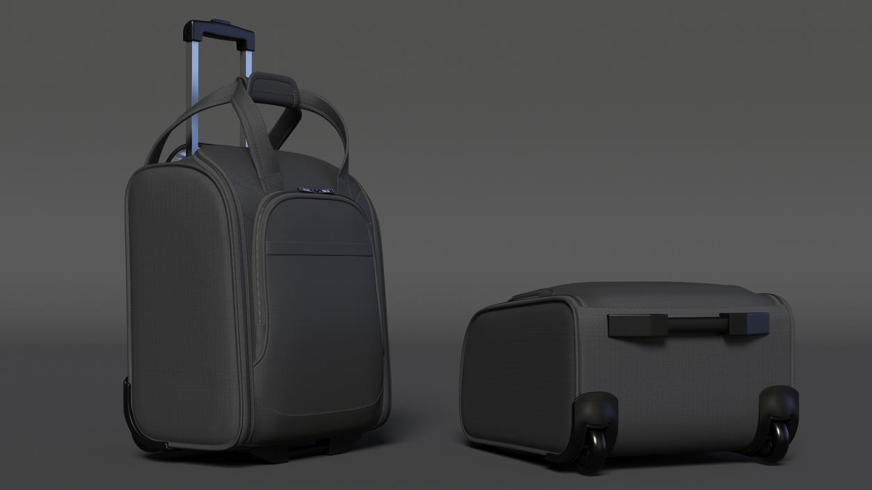 3D Black Softshell Rolling Luggage