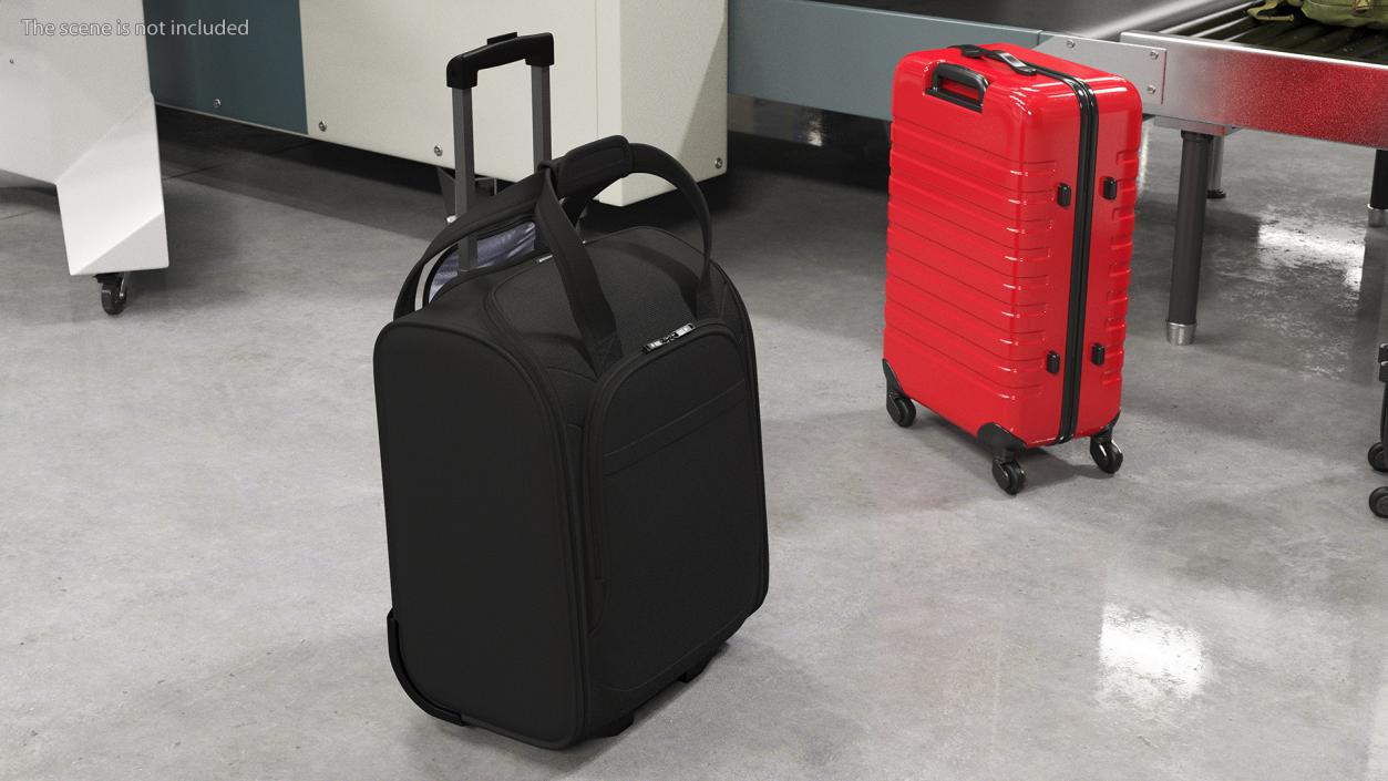 3D Black Softshell Rolling Luggage