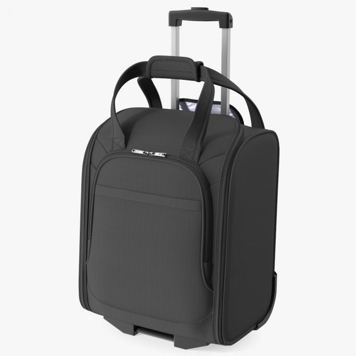 3D Black Softshell Rolling Luggage