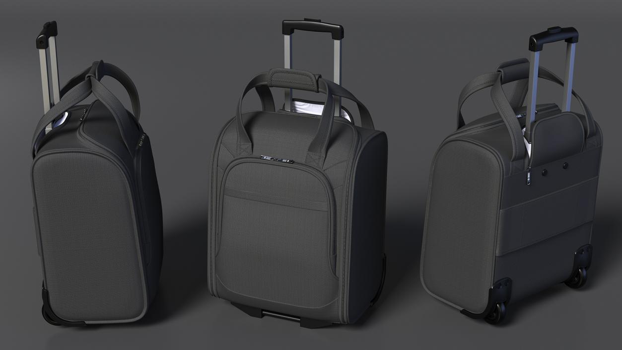 3D Black Softshell Rolling Luggage