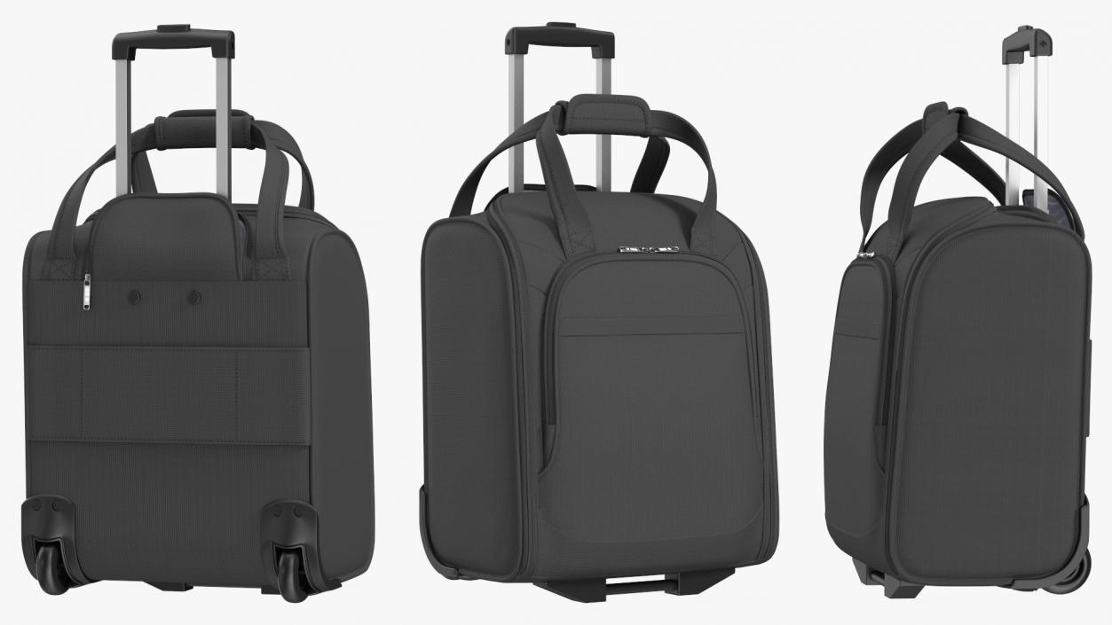 3D Black Softshell Rolling Luggage