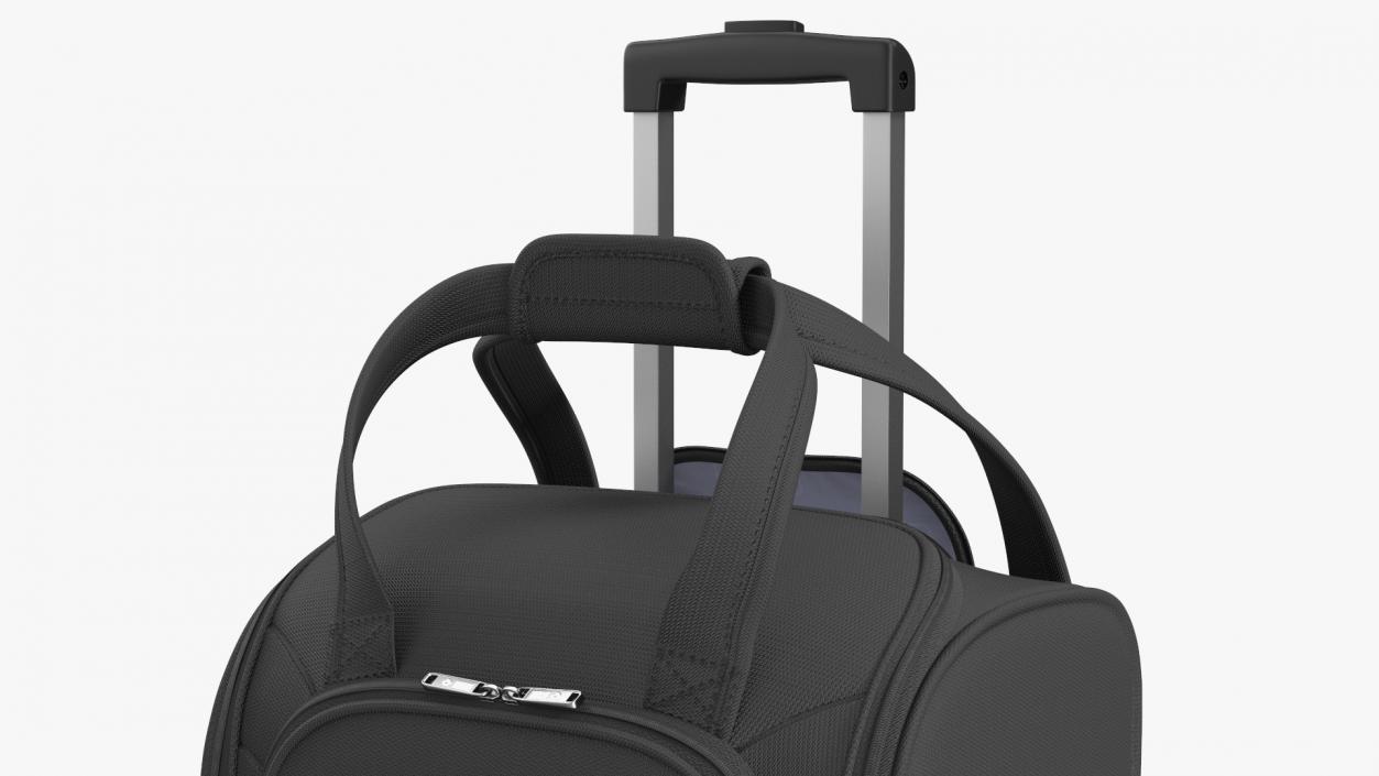 3D Black Softshell Rolling Luggage