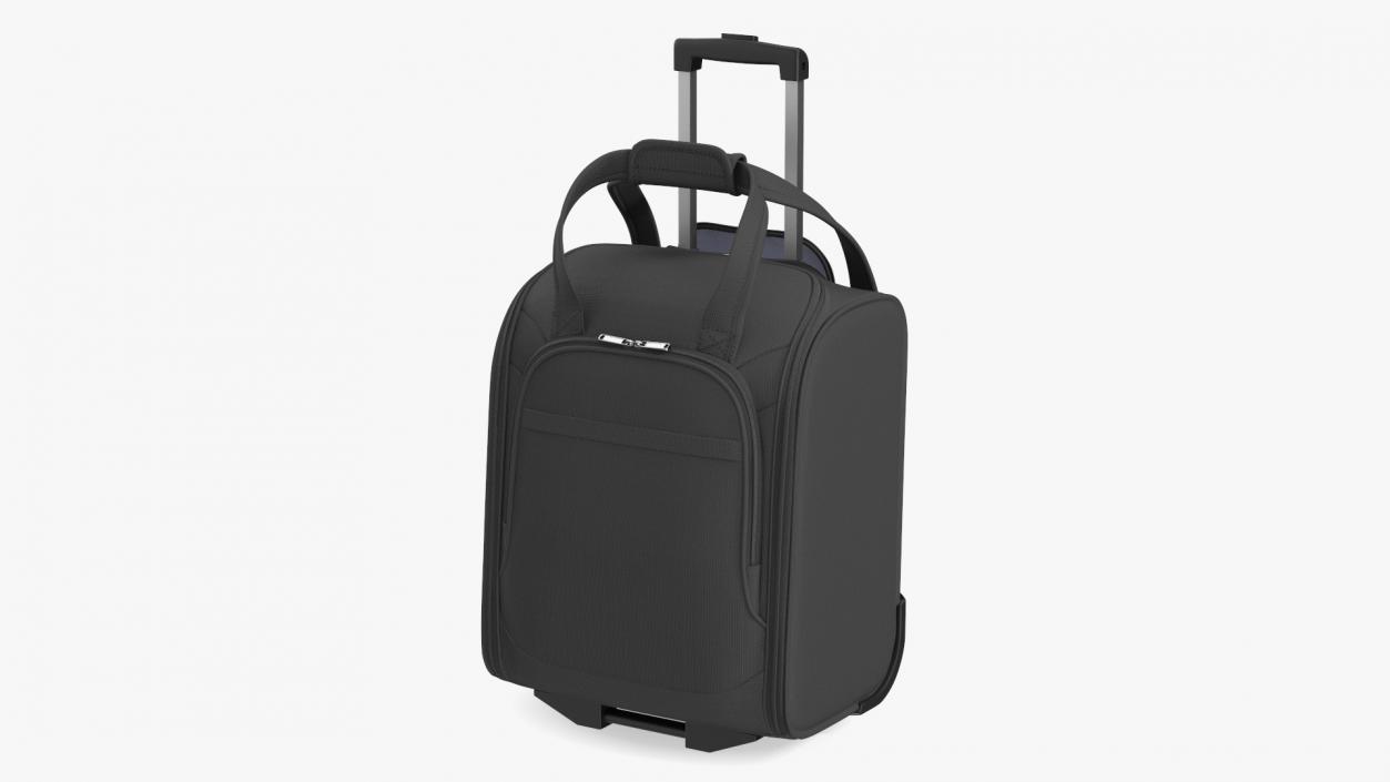 3D Black Softshell Rolling Luggage