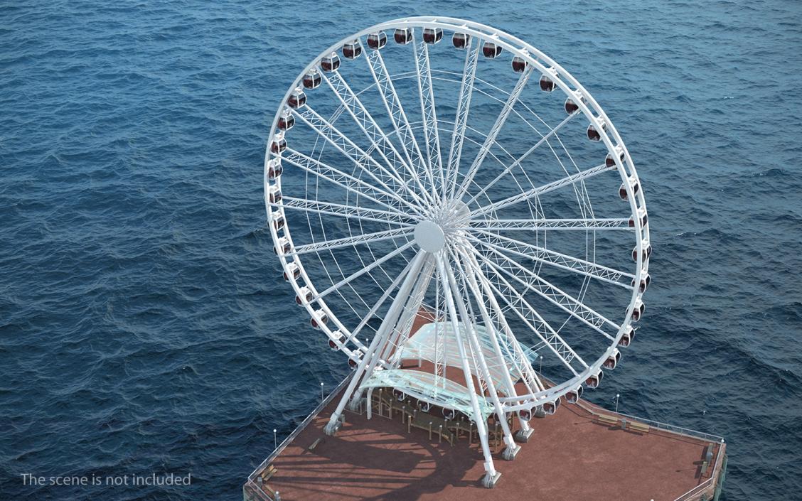 3D Seattle Great Ferris Wheel Rigged model