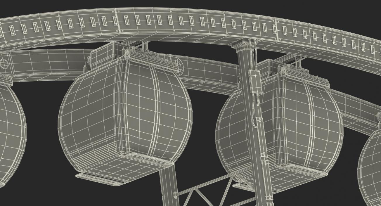 3D Seattle Great Ferris Wheel Rigged model