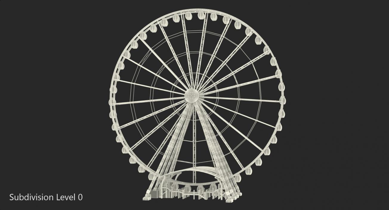 3D Seattle Great Ferris Wheel Rigged model