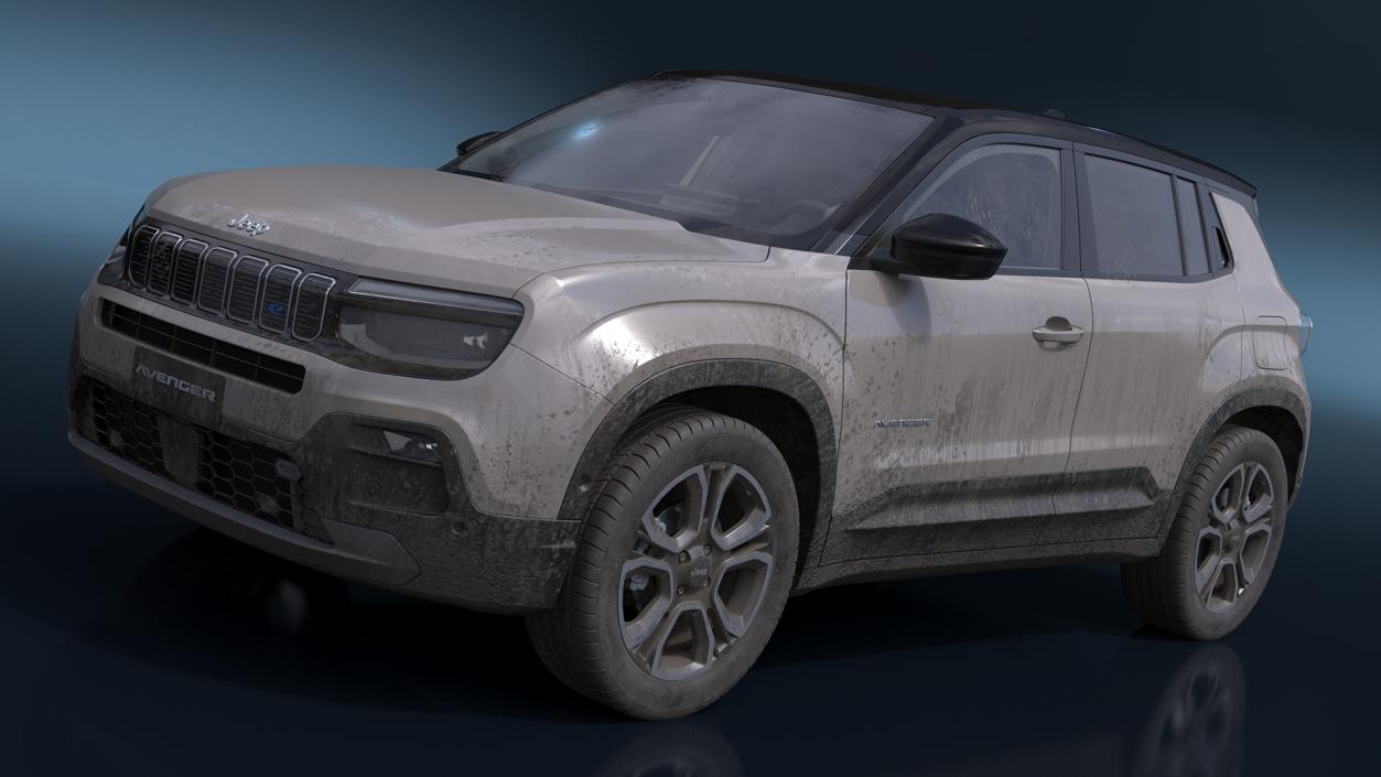 3D model Crossover Jeep Avenger Beige Dirty Simplified