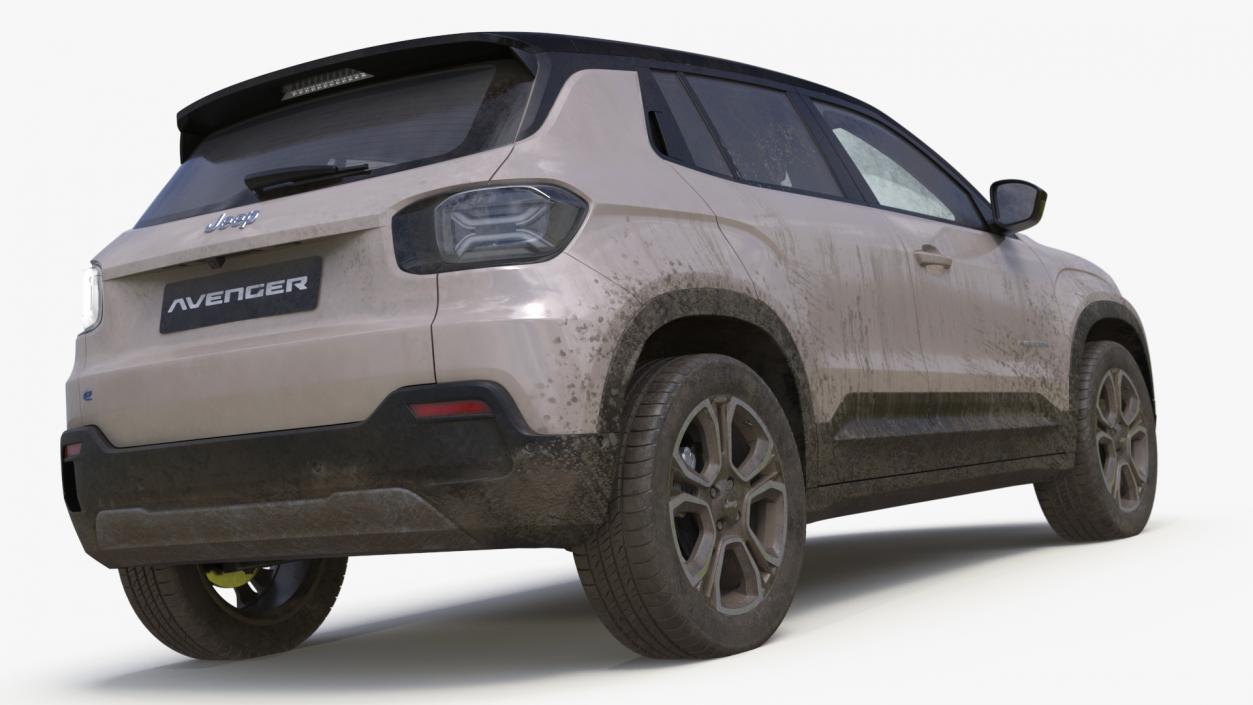 3D model Crossover Jeep Avenger Beige Dirty Simplified