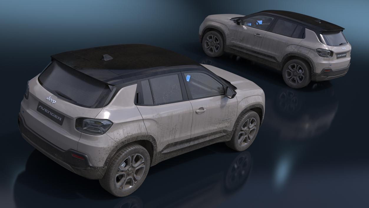 3D model Crossover Jeep Avenger Beige Dirty Simplified